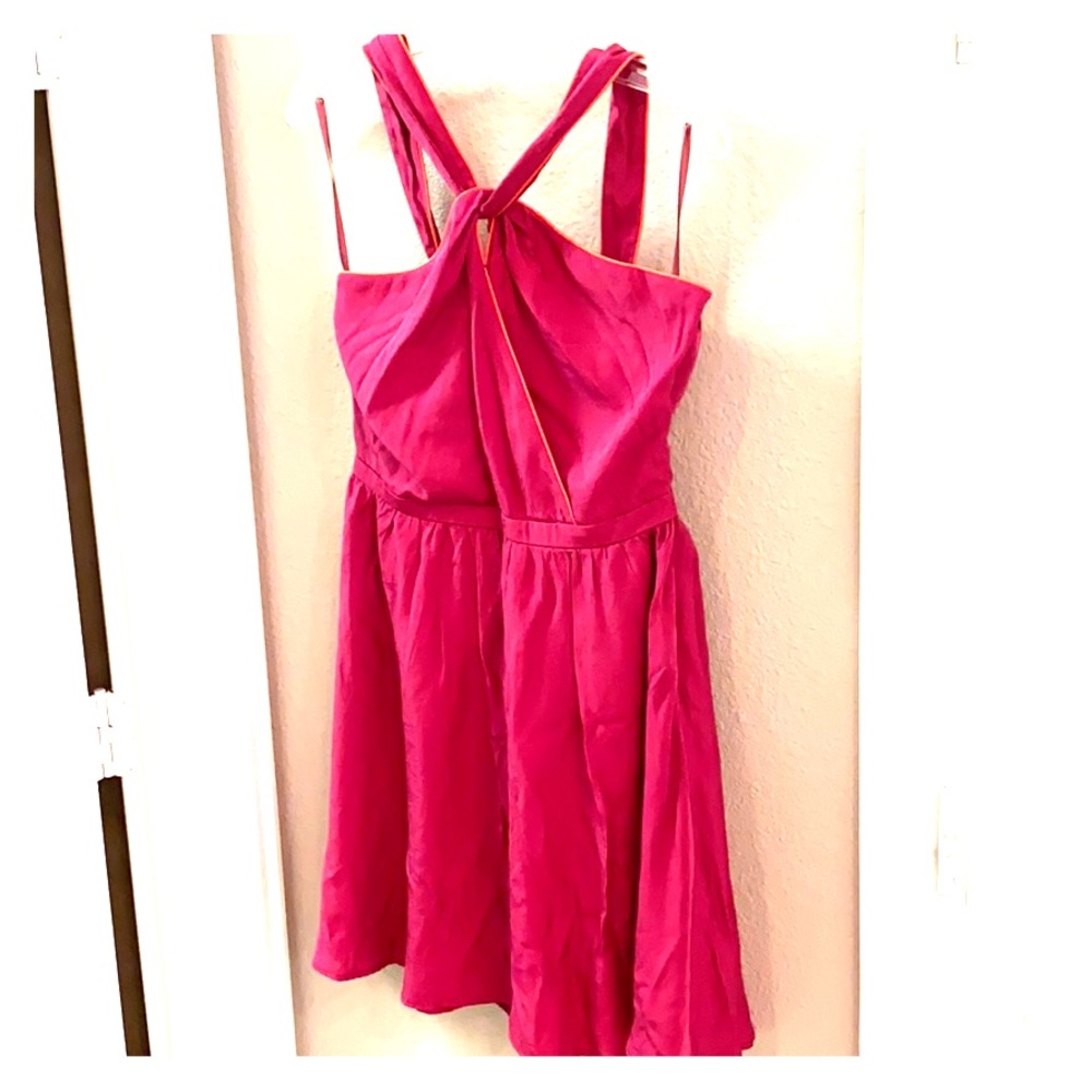 Pim + Larkin small halter dress pink/ orange